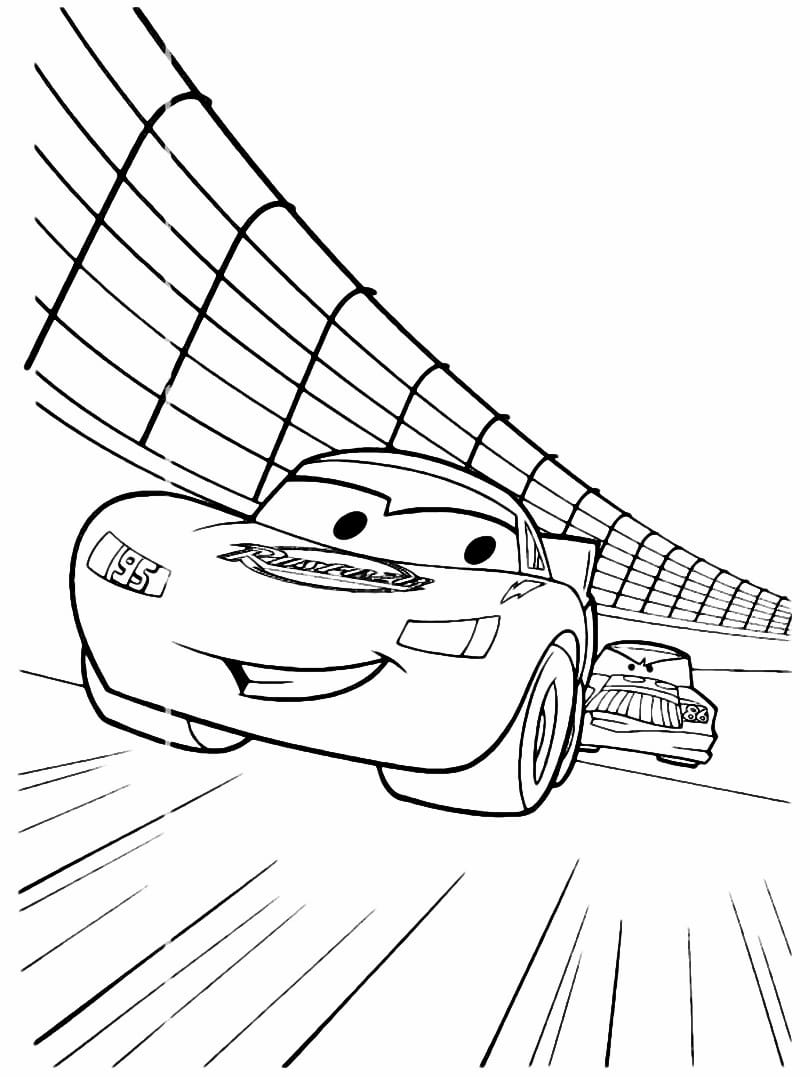 Lightning McQueen coloring page.