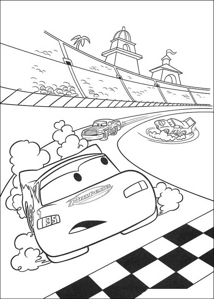 Lightning McQueen coloring page.