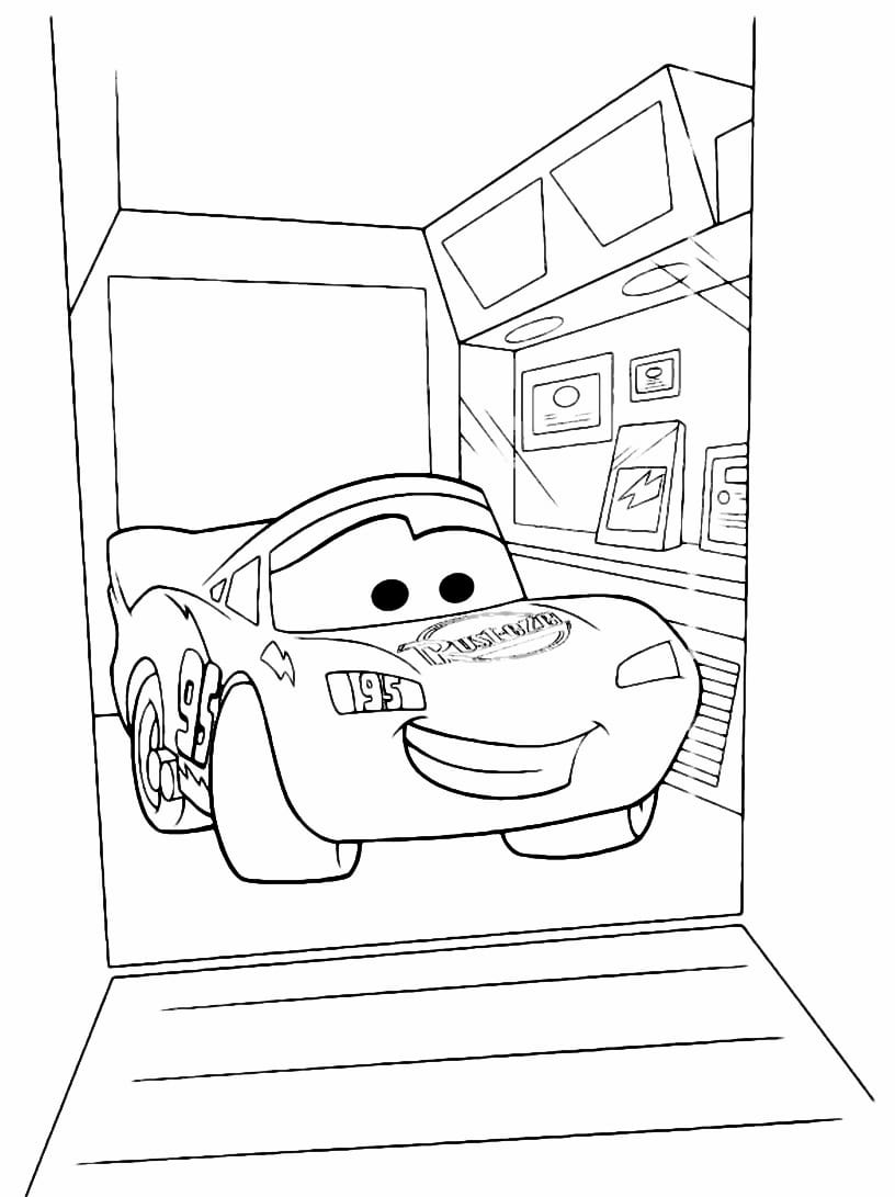 Lightning McQueen coloring page.