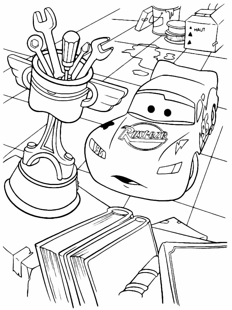 Lightning McQueen coloring page.