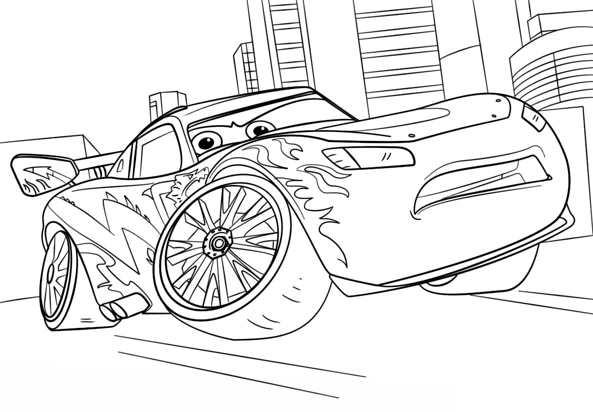 Lightning McQueen coloring page.