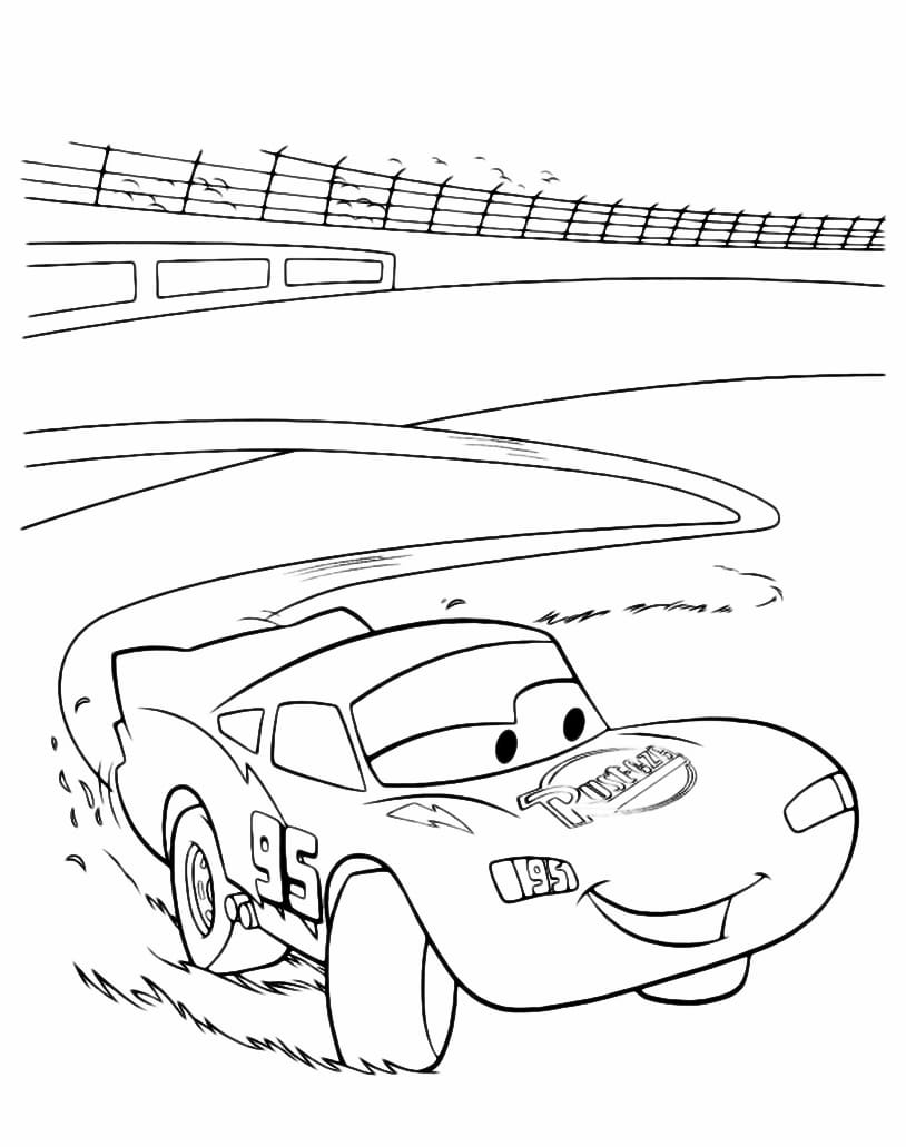 Lightning McQueen coloring page.