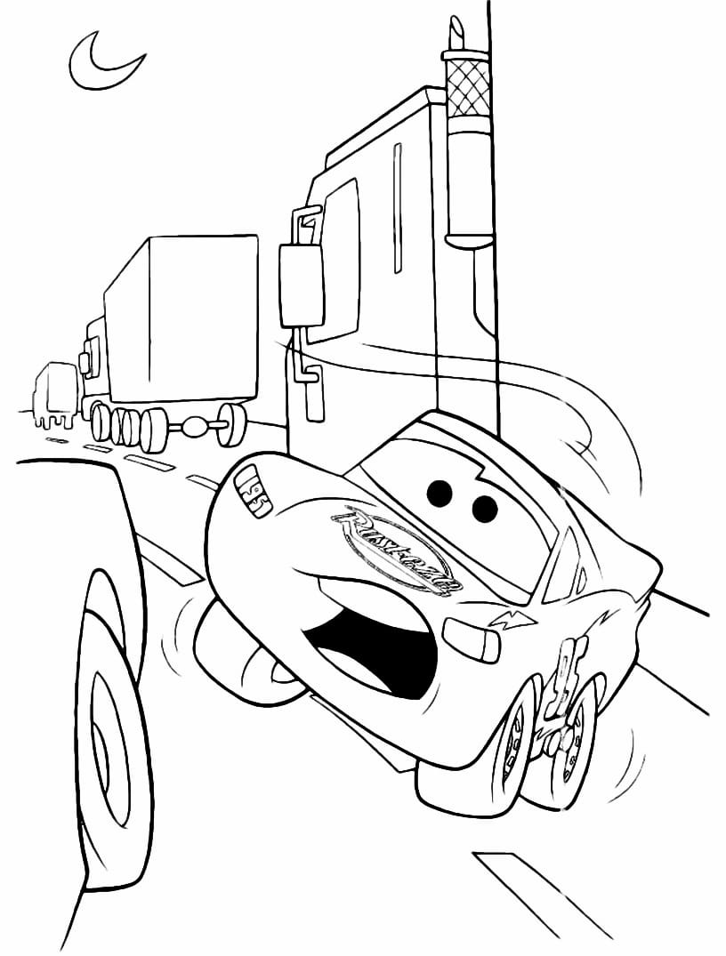 Lightning McQueen coloring page.