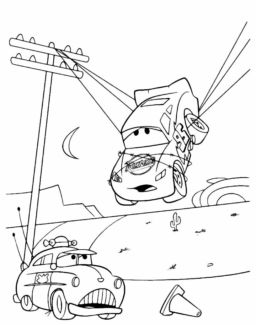 Lightning McQueen coloring page.