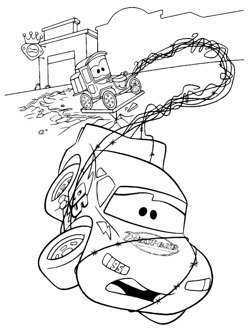 Lightning McQueen coloring page.