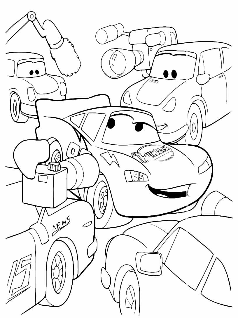 Lightning McQueen coloring page.