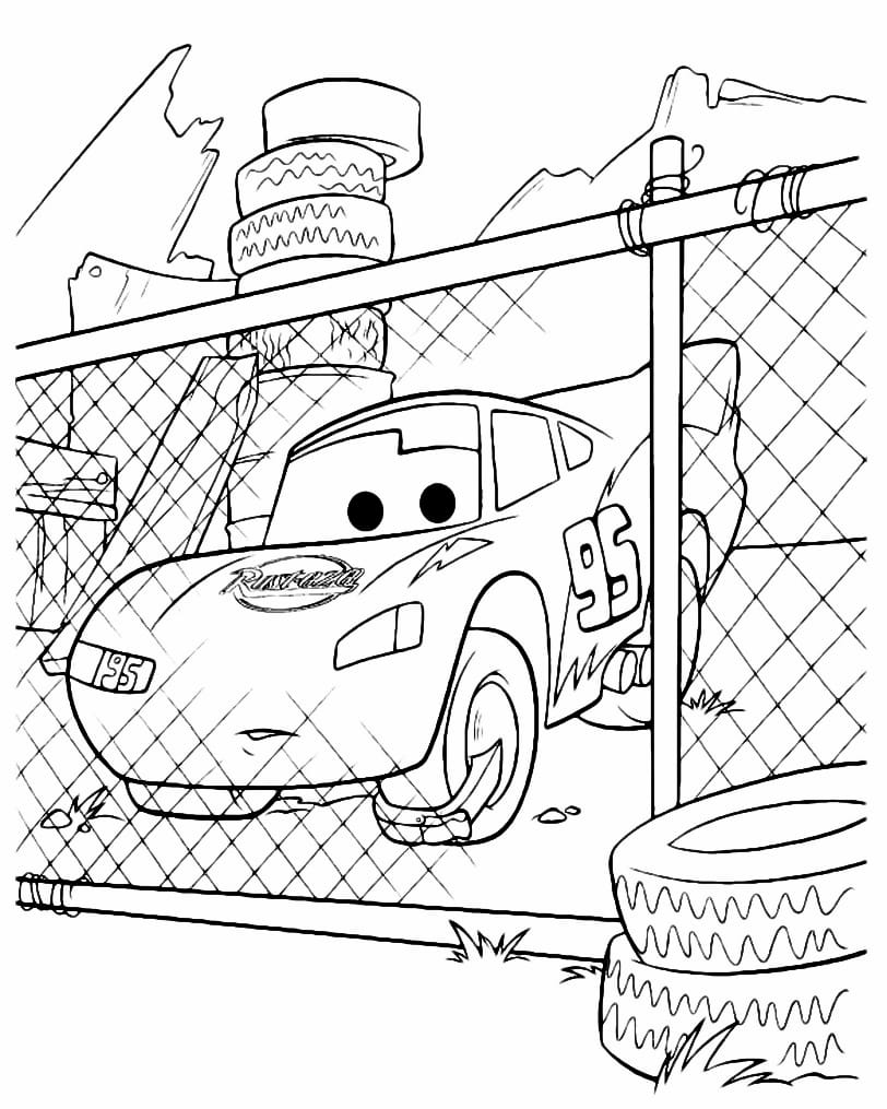 Lightning McQueen coloring page.