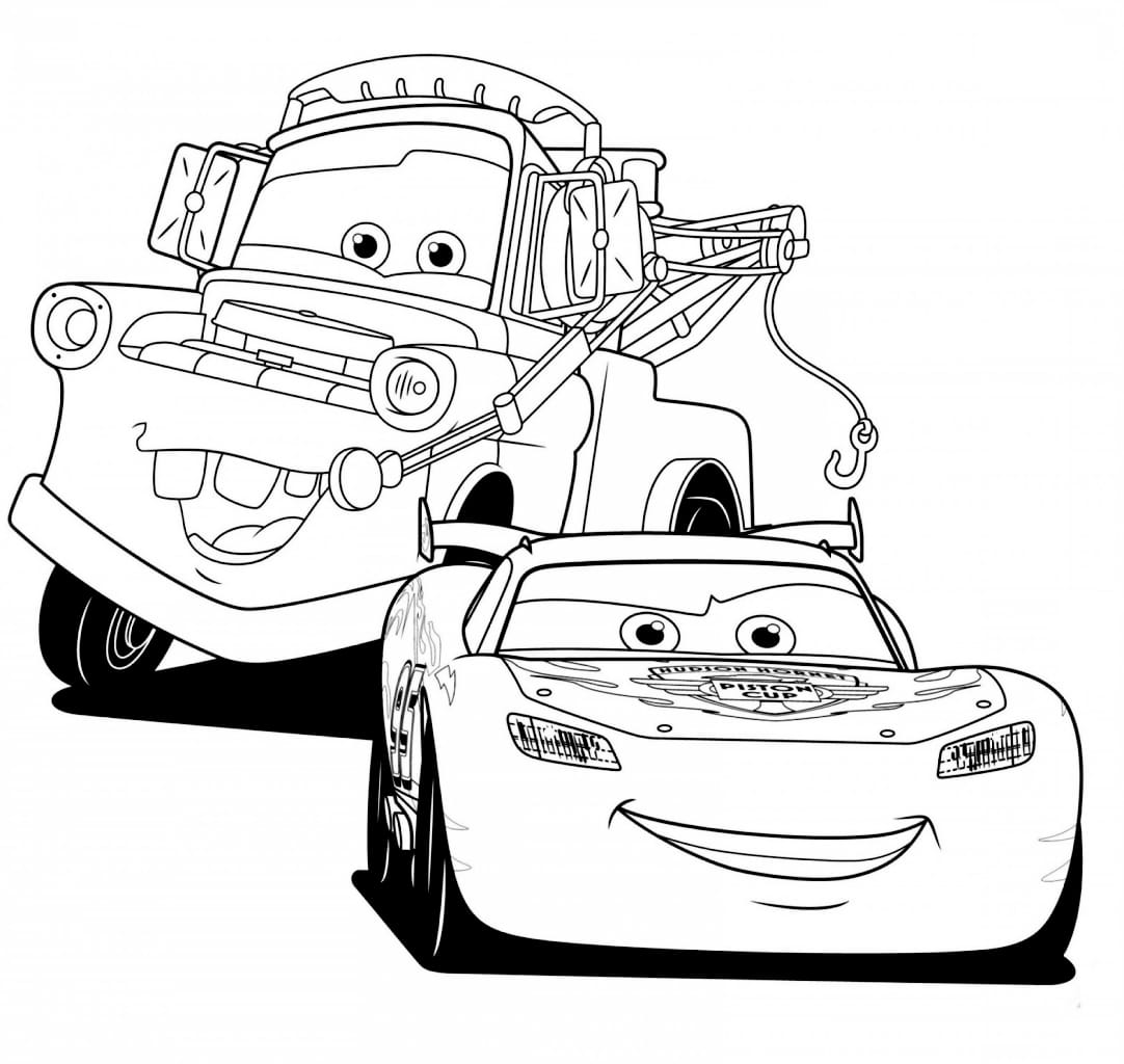 Lightning McQueen coloring page.