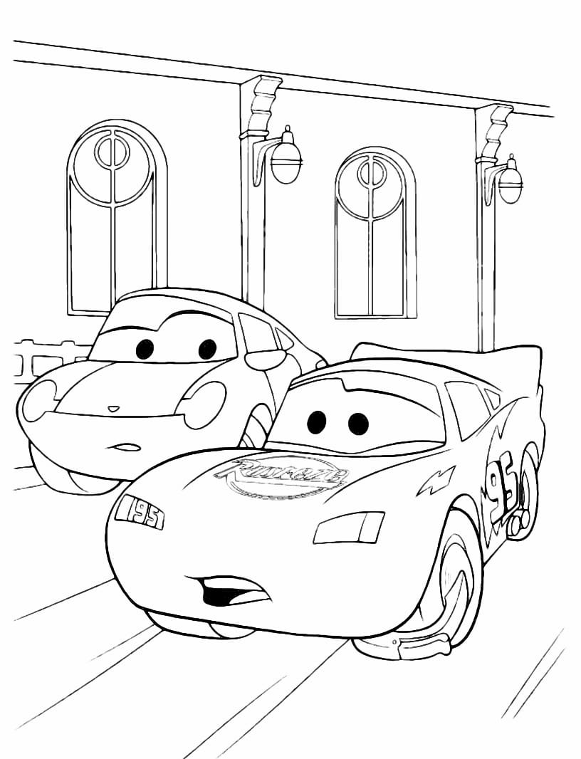 Lightning McQueen coloring page.