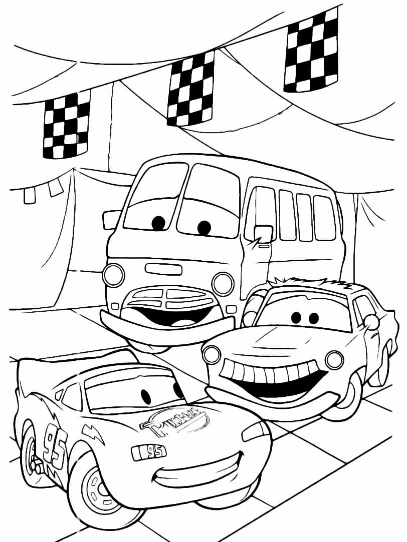 Lightning McQueen coloring page.