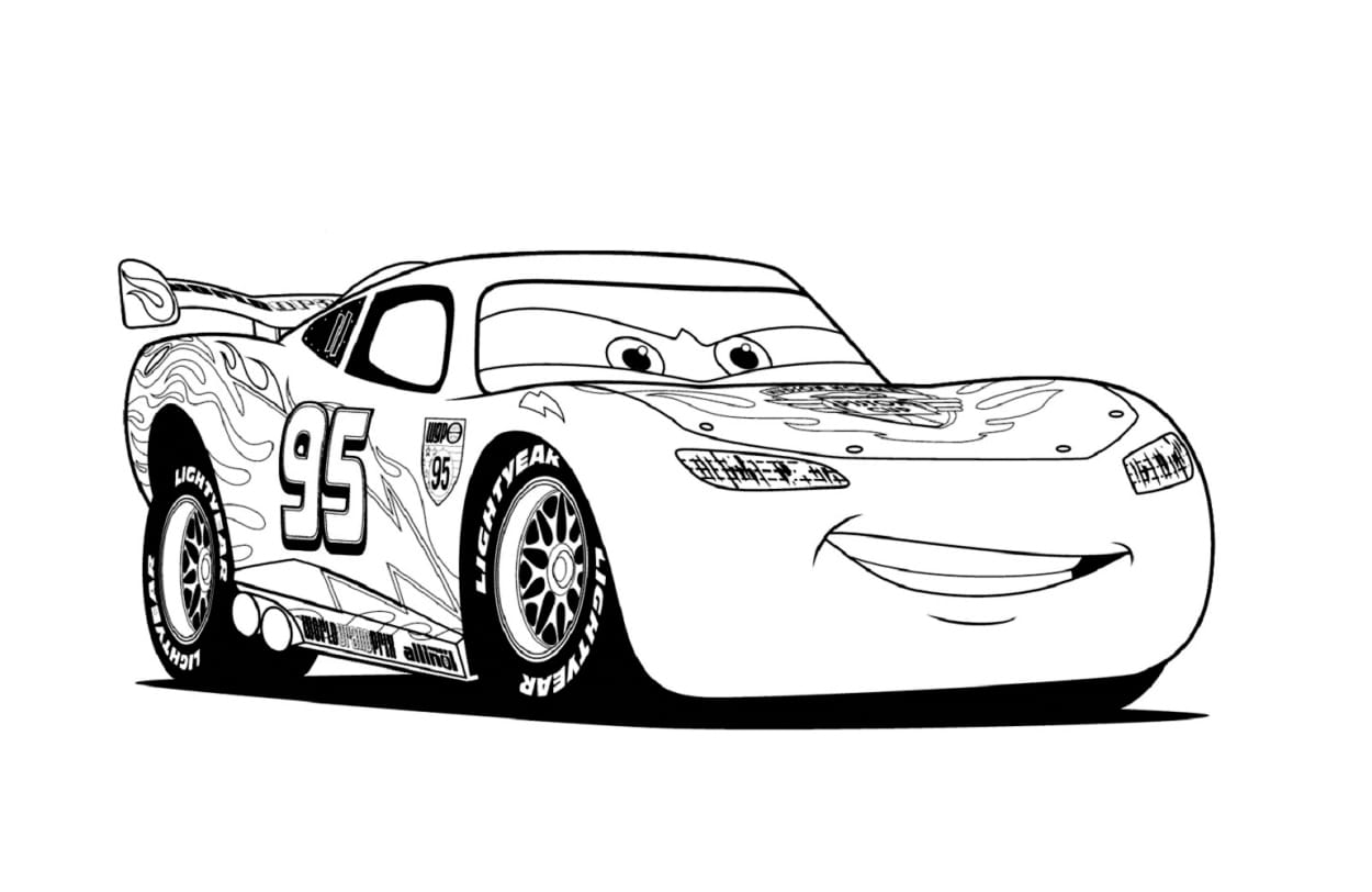 Lightning McQueen coloring page.