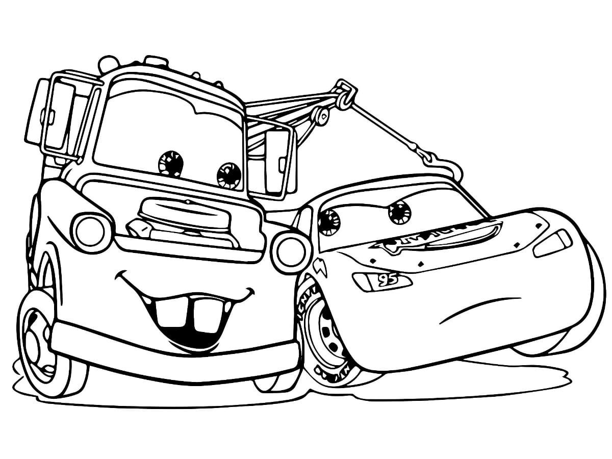 Lightning McQueen coloring page.