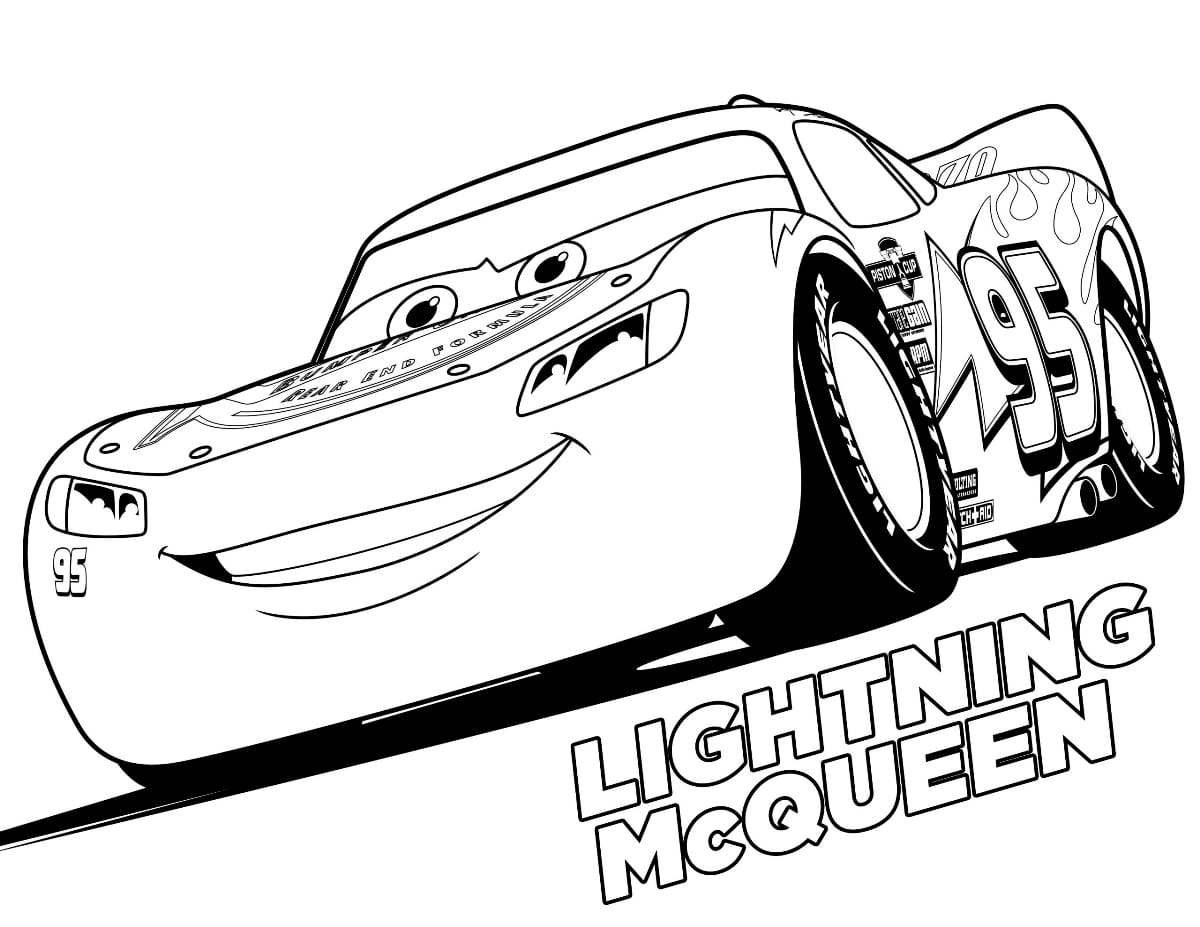 Lightning McQueen coloring page.