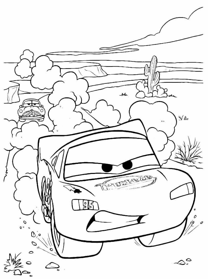 Lightning McQueen coloring page.