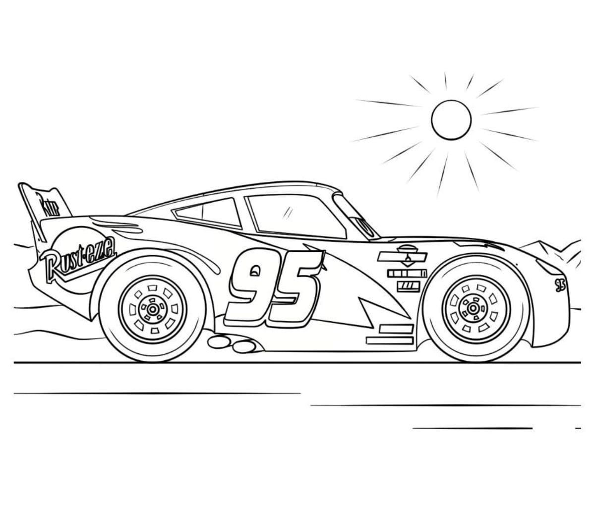 Lightning McQueen coloring page.