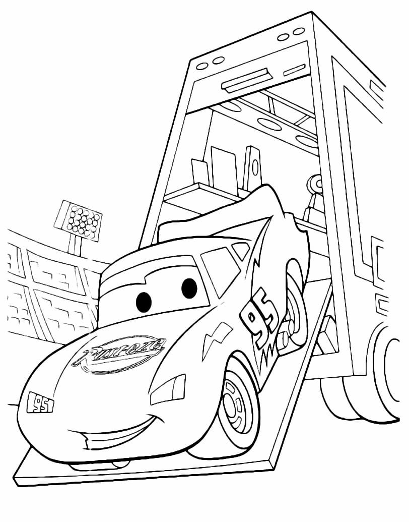 Lightning McQueen coloring page.