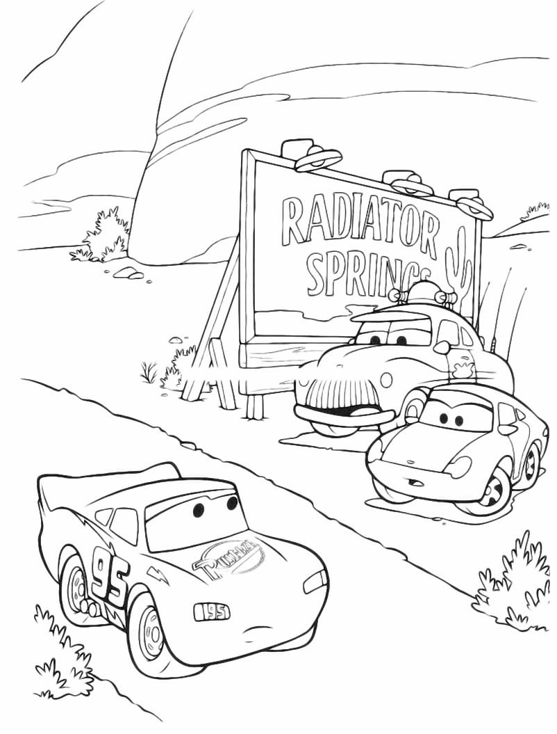 Lightning McQueen coloring page.