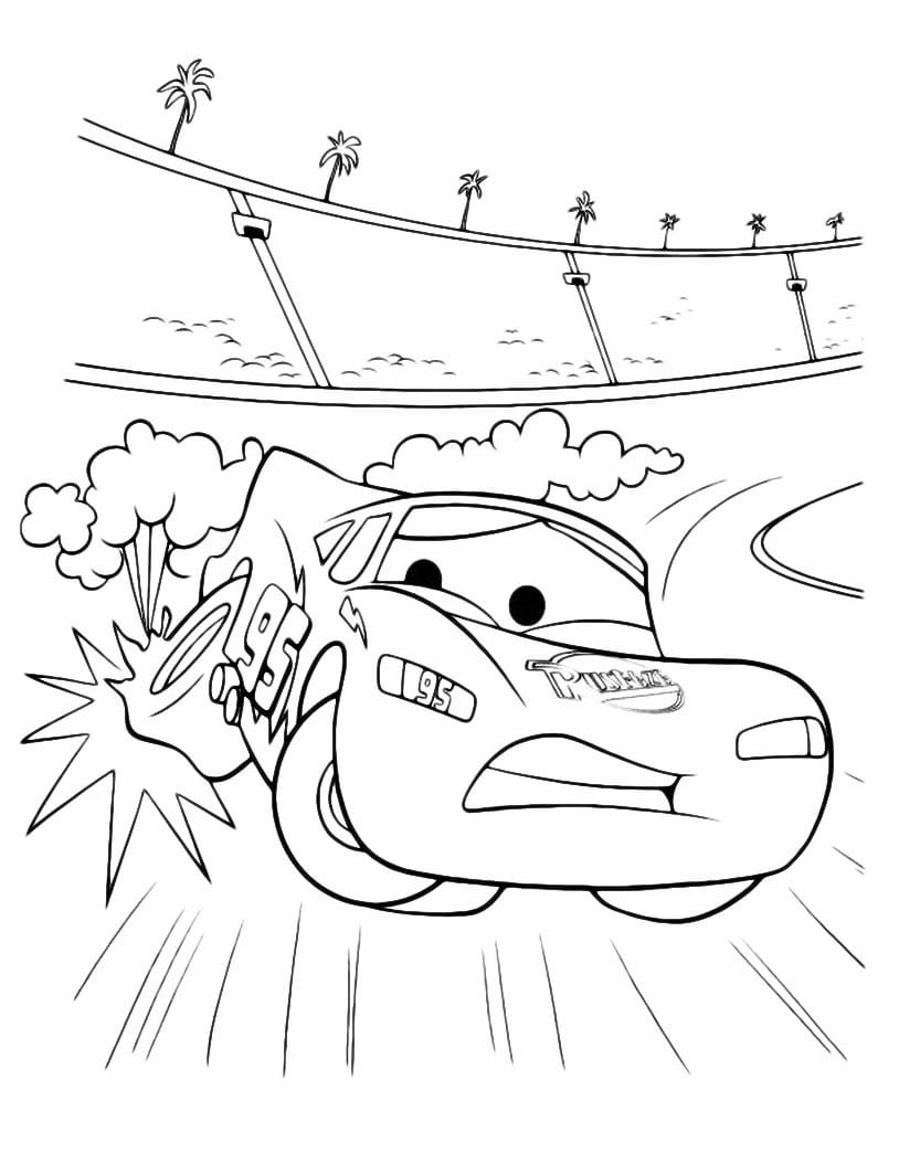 Lightning McQueen coloring page.