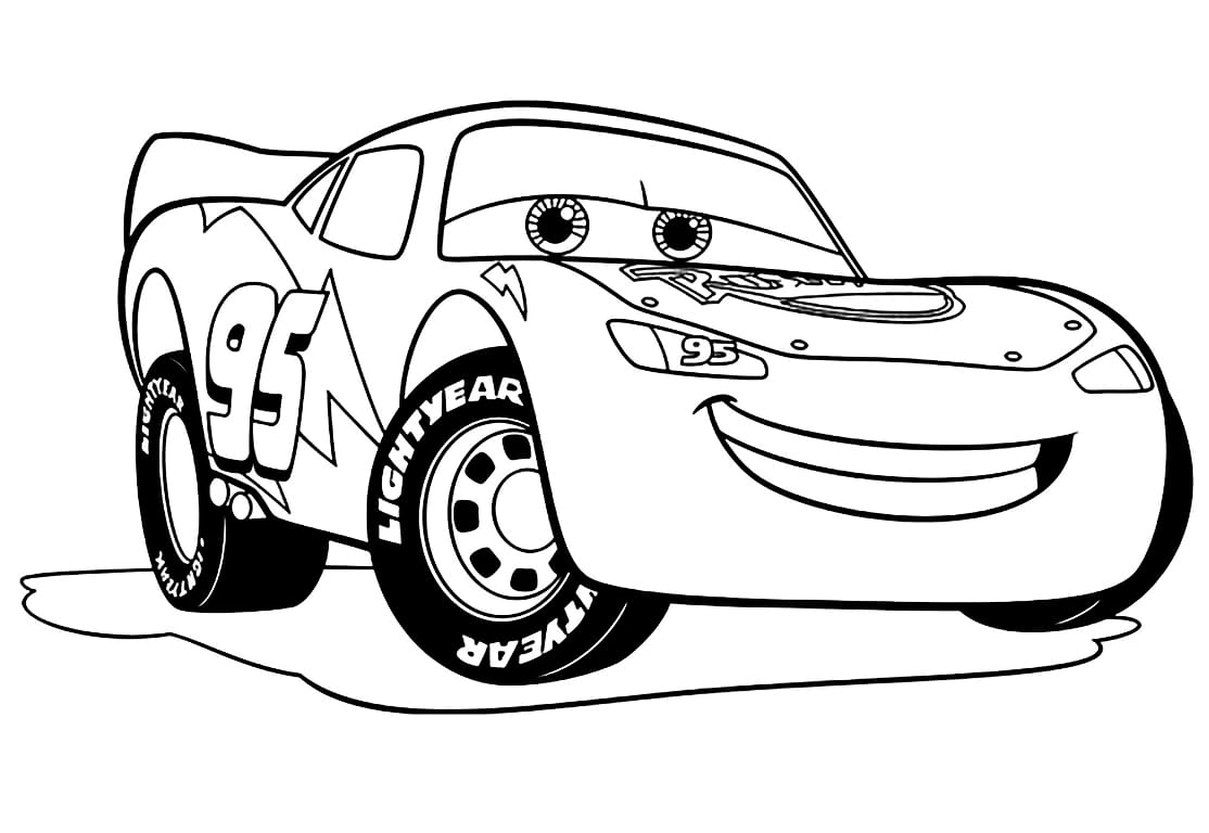 Lightning McQueen coloring page.