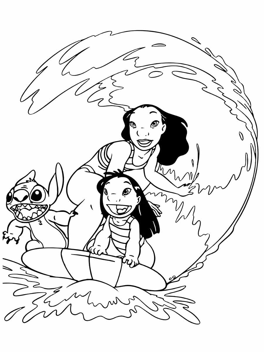 Lilo & Stitch Painting and Coloring Page