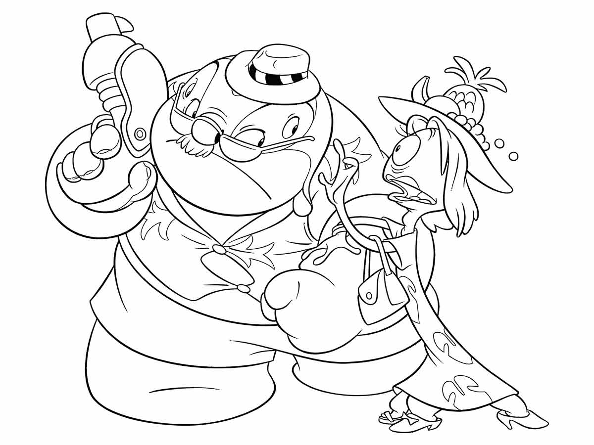 Lilo & Stitch Coloring Page of Two Characters