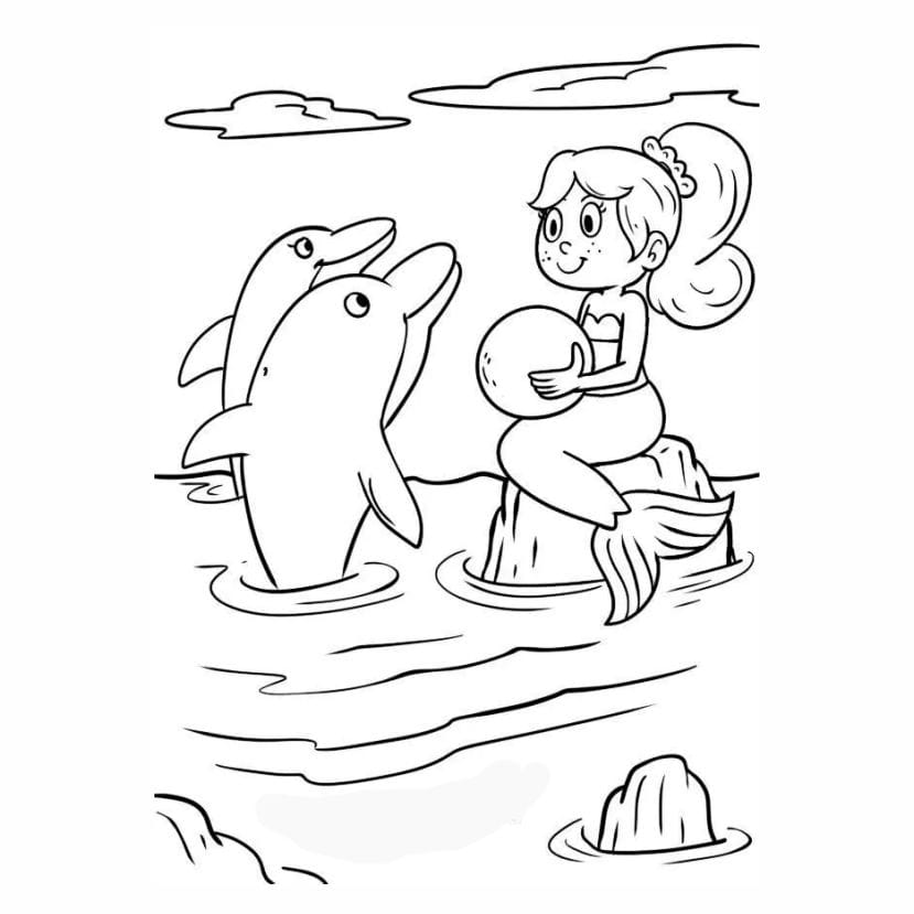 Mermaid coloring page