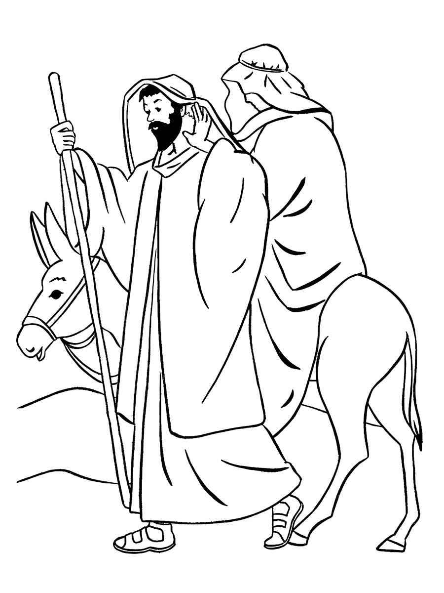 Mary and Joseph Coloring Page