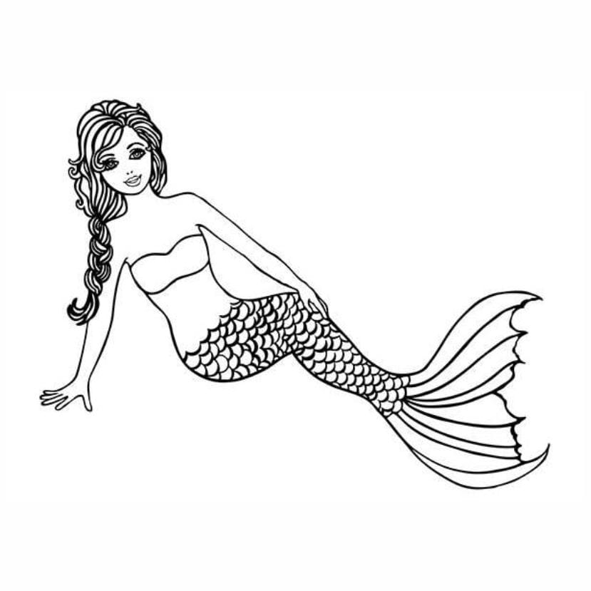 Mermaid coloring page