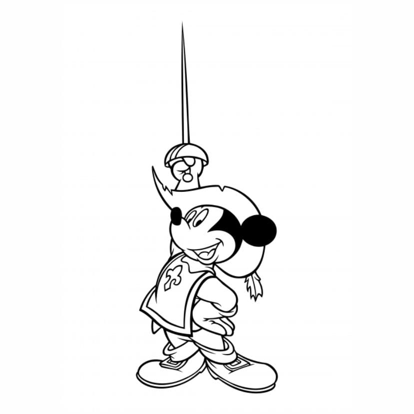 Mickey Mouse coloring page with classic pose