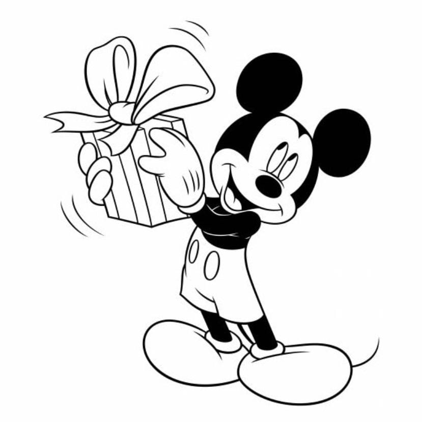 Mickey Mouse coloring page with classic smile