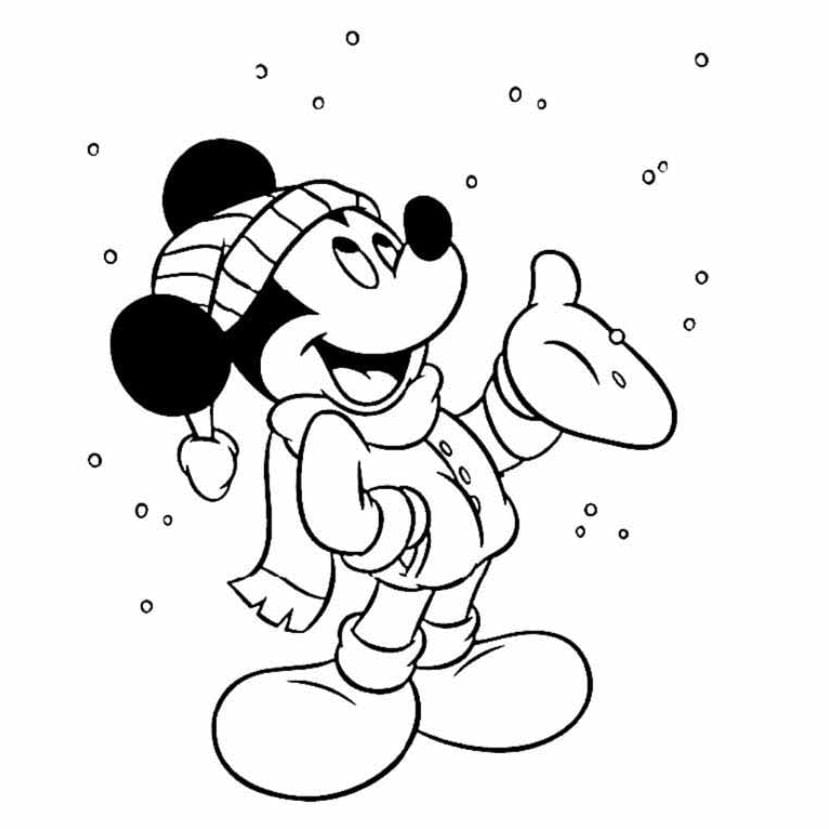 Mickey Mouse coloring sheet with fun pose