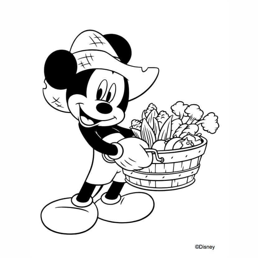 Mickey Mouse coloring sheet with dancing pose