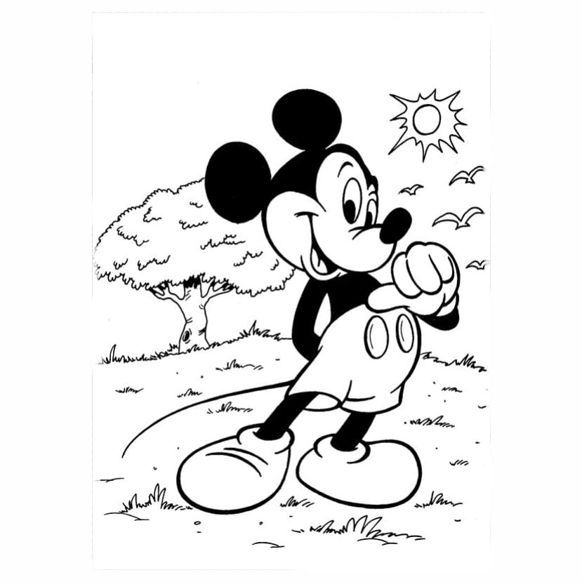 Mickey Mouse coloring sheet for kids