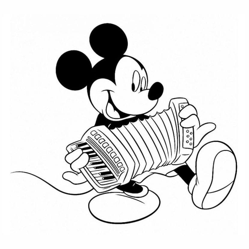 Mickey Mouse drawing for coloring and painting