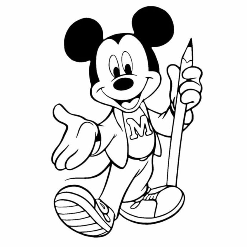 Mickey Mouse drawing to color