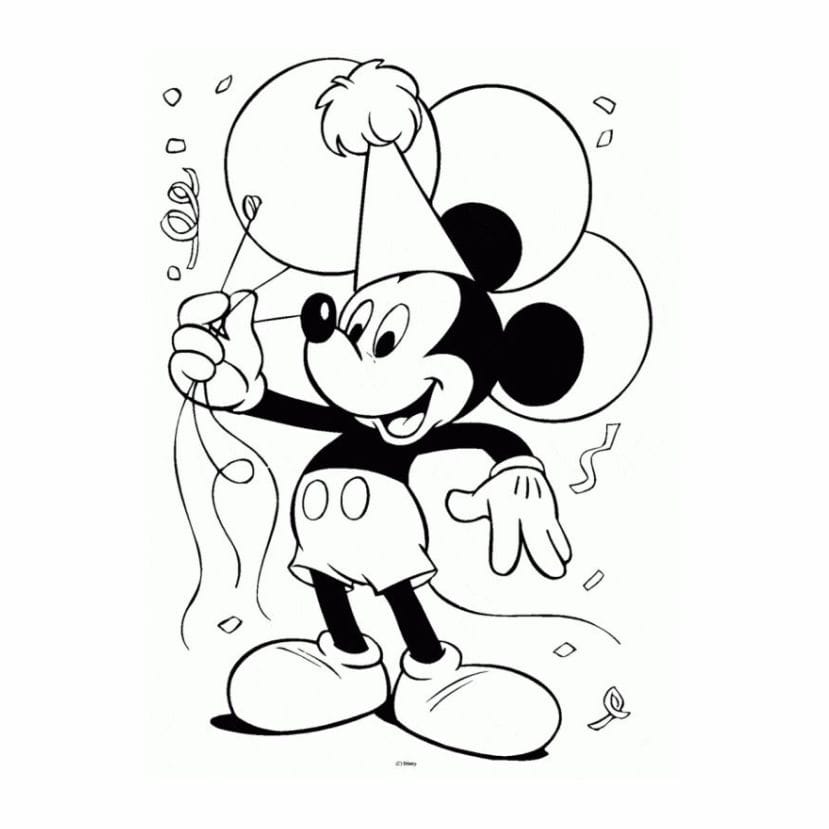 Mickey Mouse drawing to paint and color