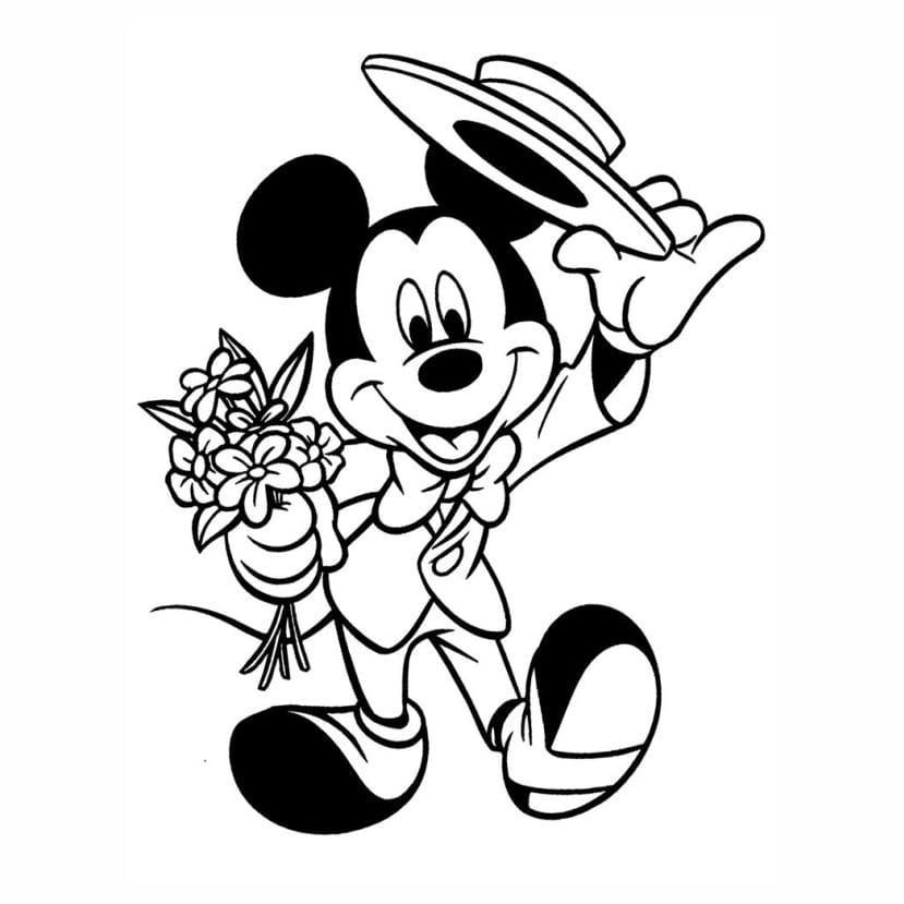 Mickey Mouse drawing to print and color