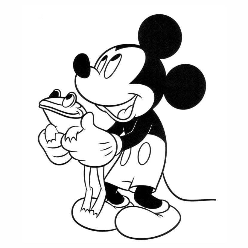 Mickey Mouse printable coloring page with classic pose