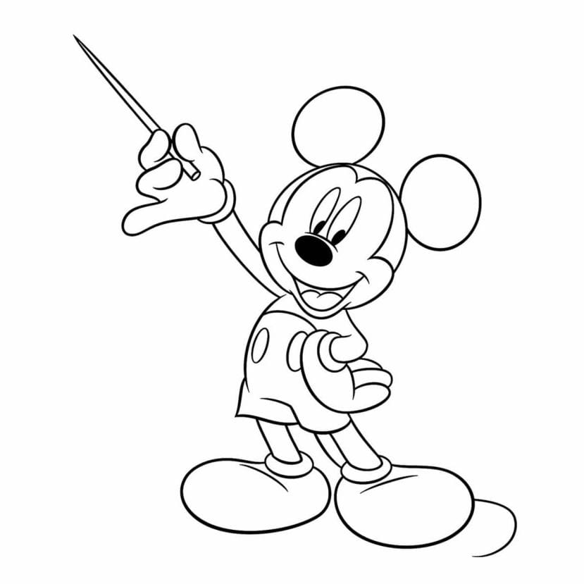 Mickey Mouse printable drawing to color