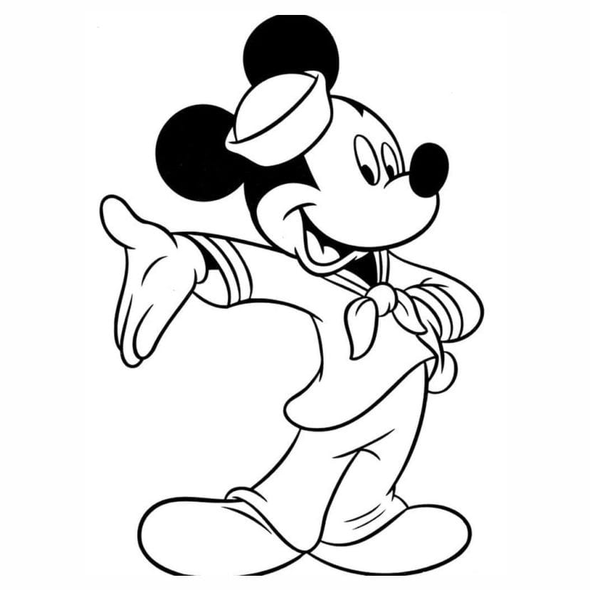 Mickey Mouse playing soccer coloring page