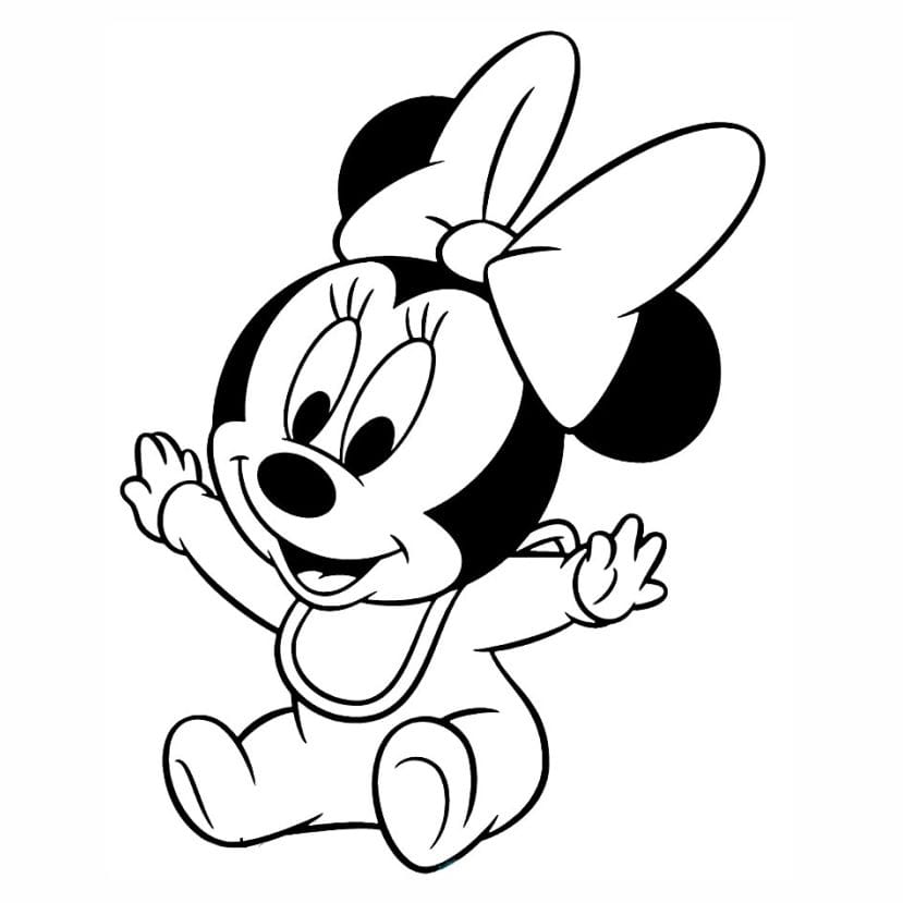 Minnie Baby Coloring Page