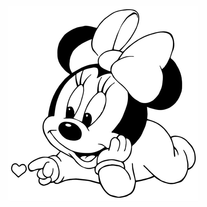 Minnie Baby Coloring Page