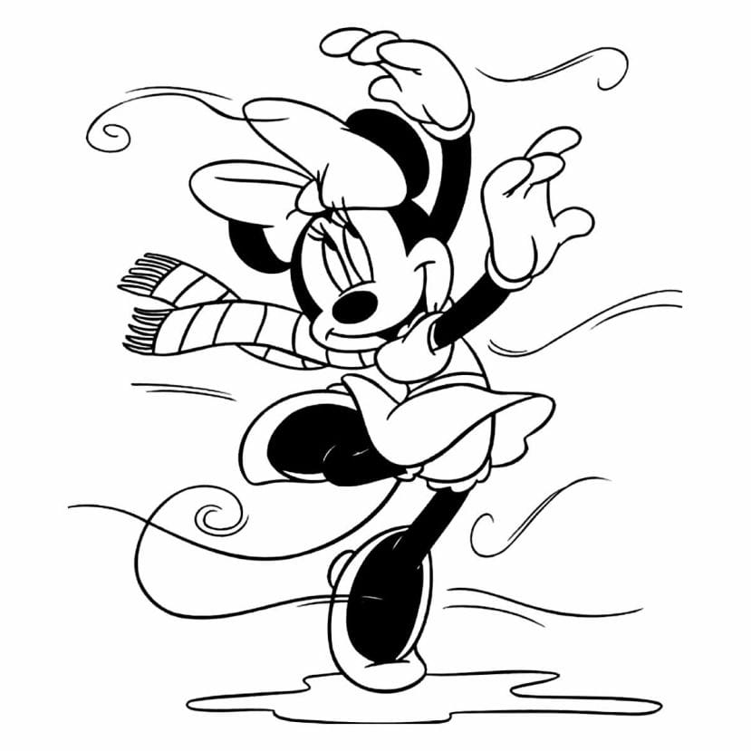 Minnie Dancing Coloring Page