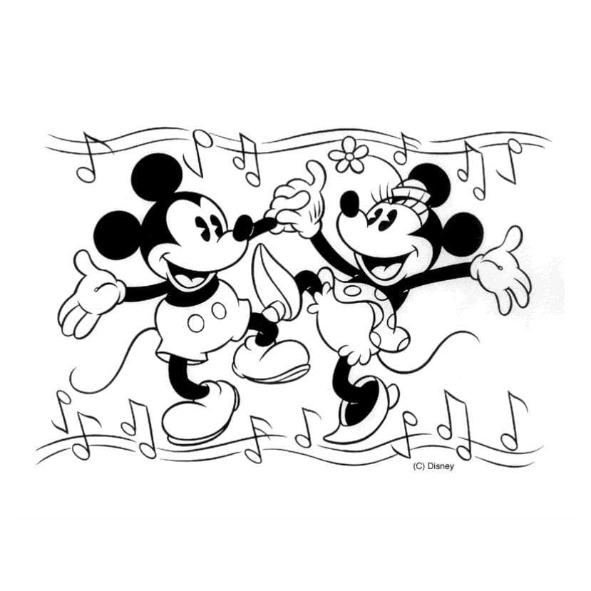 Minnie Dancing Coloring Page