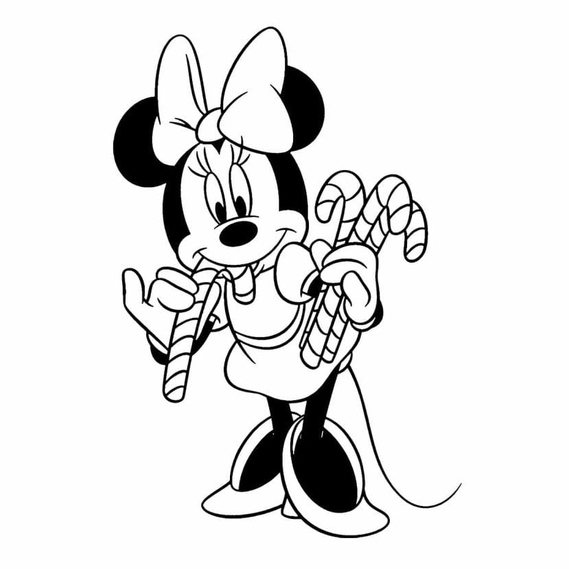 Minnie Object in Mouth Coloring Page