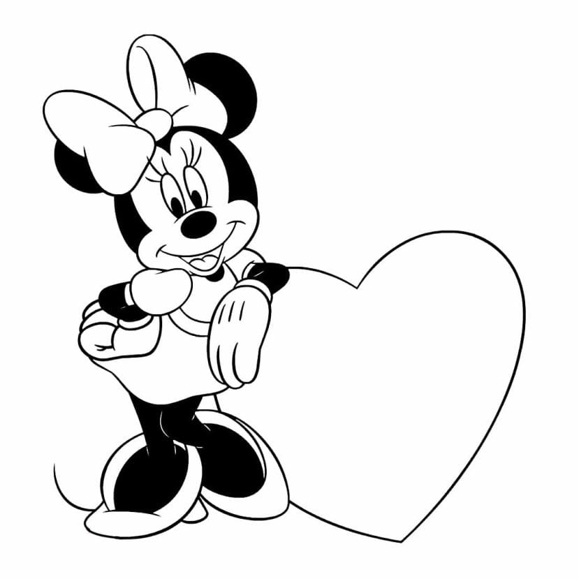 Minnie Smiling Coloring Page