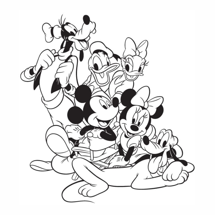 Minnie with Friends Coloring Page