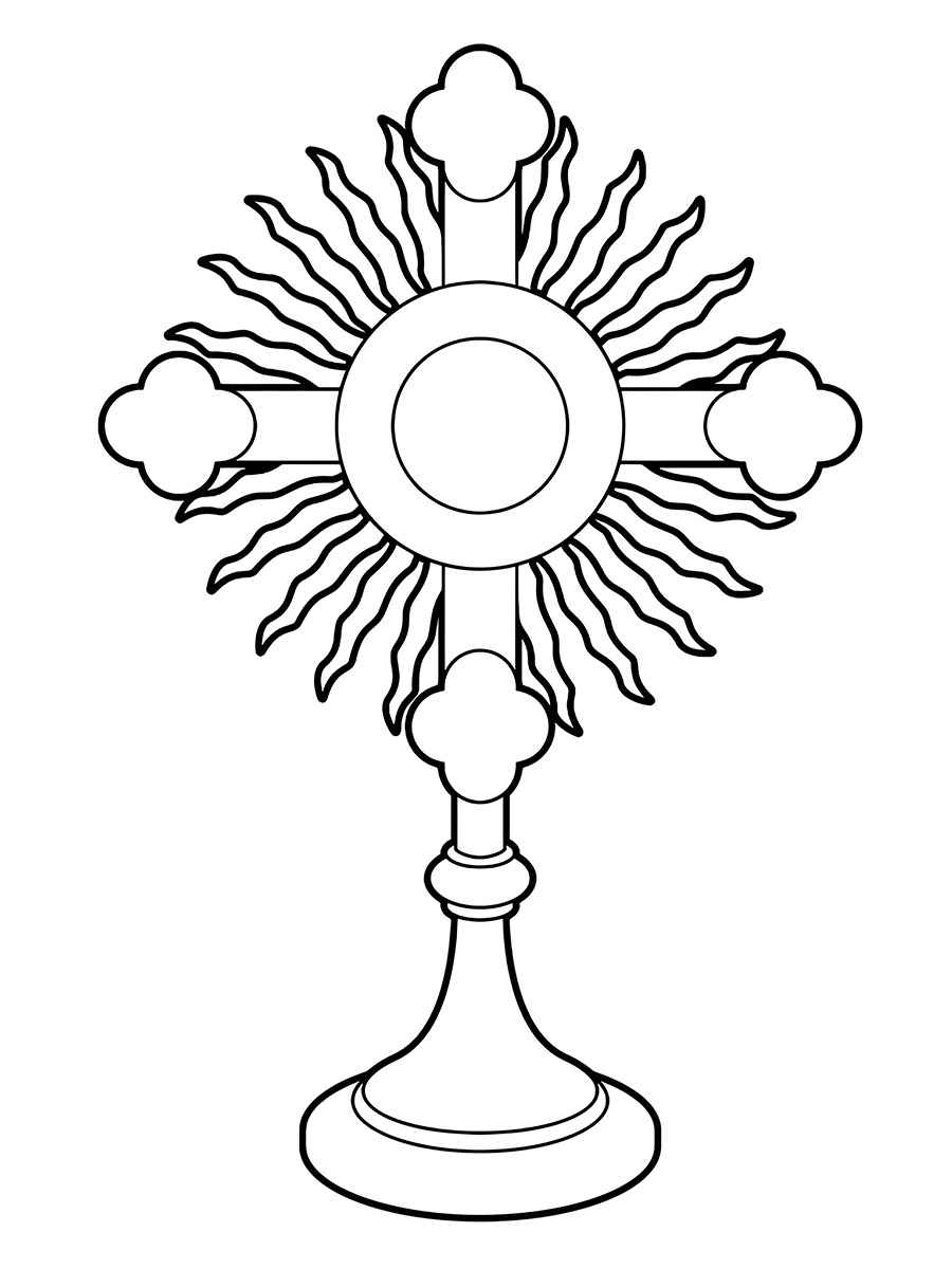 Monstrance: Liturgical Object Coloring Page