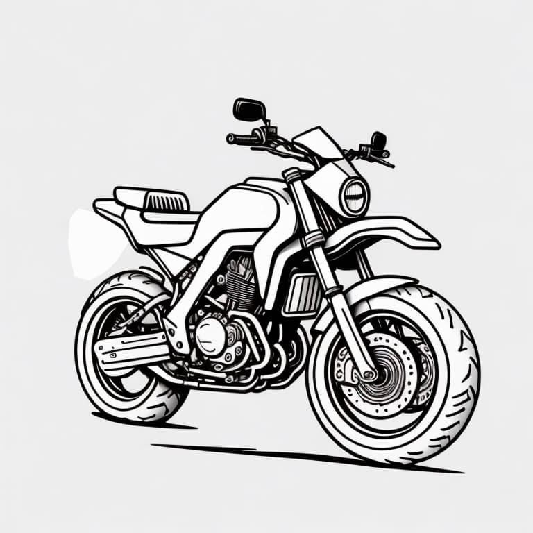 Detailed motorcycle coloring page, number 160, ready for kids to color.