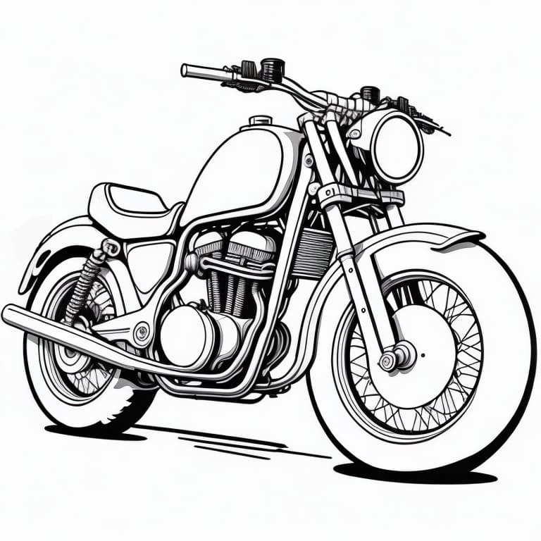 Printable motorcycle coloring page, number 50, ready for kids to color.